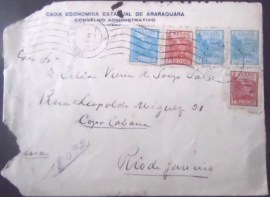 Envelope circulado em 1944 Araraquara x Rio de Janeiro