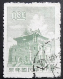 Selo postal de Taiwan de 1962 Chu Kwang Tower
