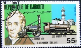 Selo postal de Djibouti de 1981 Rocket and Djibouti