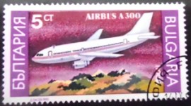 Selo postal da Bulgária de 1990 Airbus A-300