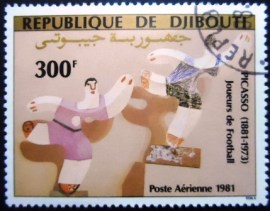 Selo postal de Djibouti de 1981 Football Players Picasso