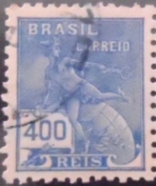 Selo postal do Brasil de 1939 Mercúrio e Globo 400
