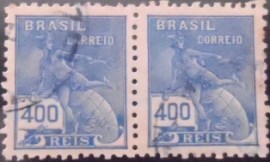 Par de selos postais do Brasil 1939 Mercúrio e Globo 400