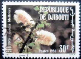 Selo postal de Djibouti de 1981 Acacia mellifera