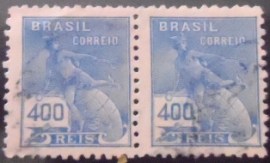 Par de selos postais do Brasil 1936 Mercúrio e Globo 400