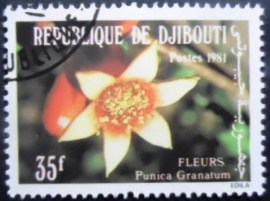 Selo postal de Djibouti de 1981 Punica granatum