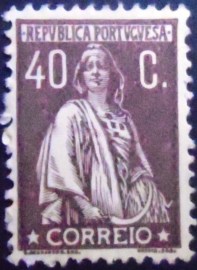 Selo postal de Portugal de 1924 Ceres 40