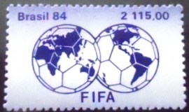 Selo postal do Brasil de 1984 80 Anos da FIFA