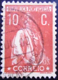 Selo postal de Portugal de 1920 Ceres 10