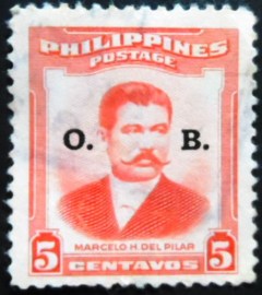 Selo postal da Filipinas de 1952 Marcelo H. del Pilar