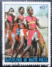 Selo postal do Haute Volta de 1973 Bobo Masked Dancers
