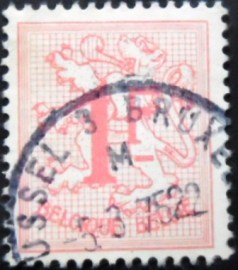 Selo postal da Bélgica de 1960 Number on Heraldic Lion 1