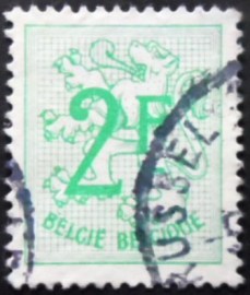 Selo postal da Bélgica de 1973 Number on Heraldic Lion