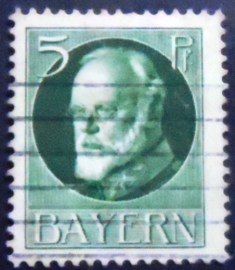 Selo postal da Alemanha Baviera de 1914 King Ludwig III