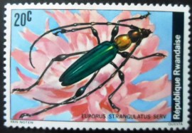 Selo postal de Ruanda de 1978 Longhorn Beetle