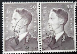 Par de selos postais da Bélgica de 1952 King Baudouin