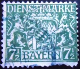 Selo postal da Alemanha Baviera de 1917 Bayern Coat of Arms