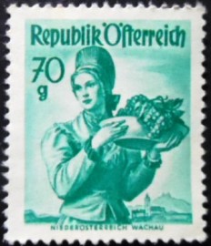 Selo postal da Áustria de 1958 Lower Austria