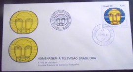 Envelope FDC 196 Oficial de 1980 Televisão Brasileira