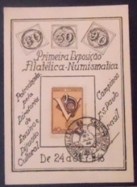 Folhinha Particular de 1948 1ª Exposição Filatélica Campinas