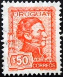 Selo postal do Uruguai de 1973 General José Artigas