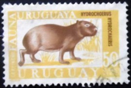 Selo postal do Uruguai de 1970 Greater Capybara