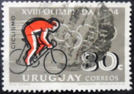 Selo postal do Uruguai de 1965 Cycling