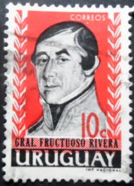 Selo postal do Uruguai de 1962 General Fructuoso Rivera