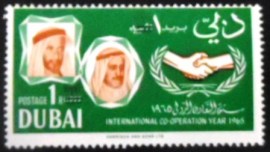 Selo postal de Dubai de 1966 Sheik Rashid ben Said 1