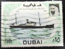Selo postal de Dubai de 1969 S.S.Bamora