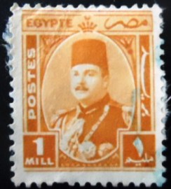Selo postal do Egito de 1945 King Farouk