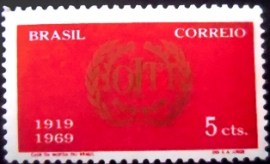 Selo postal do Brasil de 1969 O.I.T
