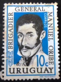 Selo postal do Uruguai de 1961 General Manuel Oribe