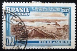 Selo postal comemorativo do Brasil de 1937 - C 117 U