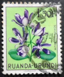 Selo postal de Ruanda-Burundi de 1953 Schizoglossum eximium