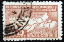 Selo postal do Brasil de 1943 Rio Amazonas - C 178 U