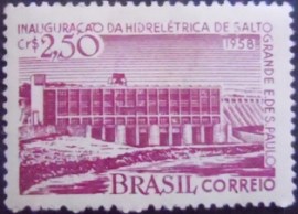 Selo postal do Brasil de 1958 Usina Salto Grande - C 408 N