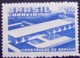Selo postal do Brasil de 1958 Brasília