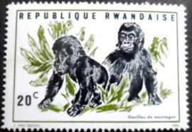 Selo postal da Ruanda de 1970 Mountain Gorilla
