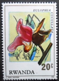 Selo postal de Ruanda de 1976 Eulophia cucullata