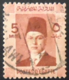 Selo postal do Egito de 1937 King Farouk I