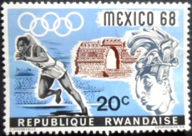 Selo postal da Ruanda de 1968 Running