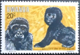 Selo postal da Ruanda de 1983 Mountain Gorilla