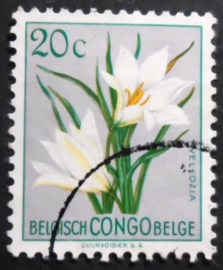 Selo postal do Congo Belga de 1952 Vellozia aequatorialis