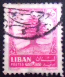 Selo postal do Líbano de 1964 Lebanon cedar 5
