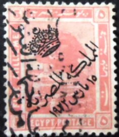 Selo postal do Egito de 1922 Sphinx