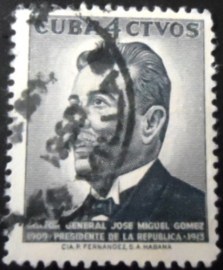 Selo postal de Cuba de 1958 General JM Gomez