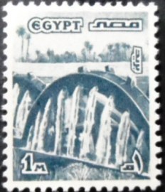 Selo postal do Egito de 1985 Water Wheels Fayoum