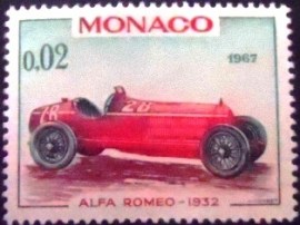 Selo postal de Mônaco de 1967 Alfa Romeo 1932