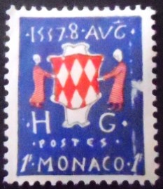Selo postal de Mônaco de 1954 Coat of arms 1